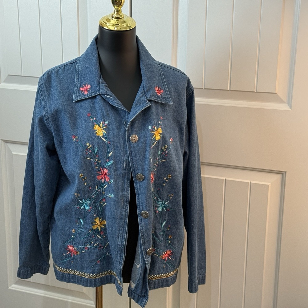 Bobbie Brooks Women's Denim Shirt Jacket Size M Vintage‎ Denim Style Shacket